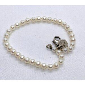 Tiffany & Co Sterling Silver 925 Pearl Bracelet 7" 3.7-4.3mm Pearls